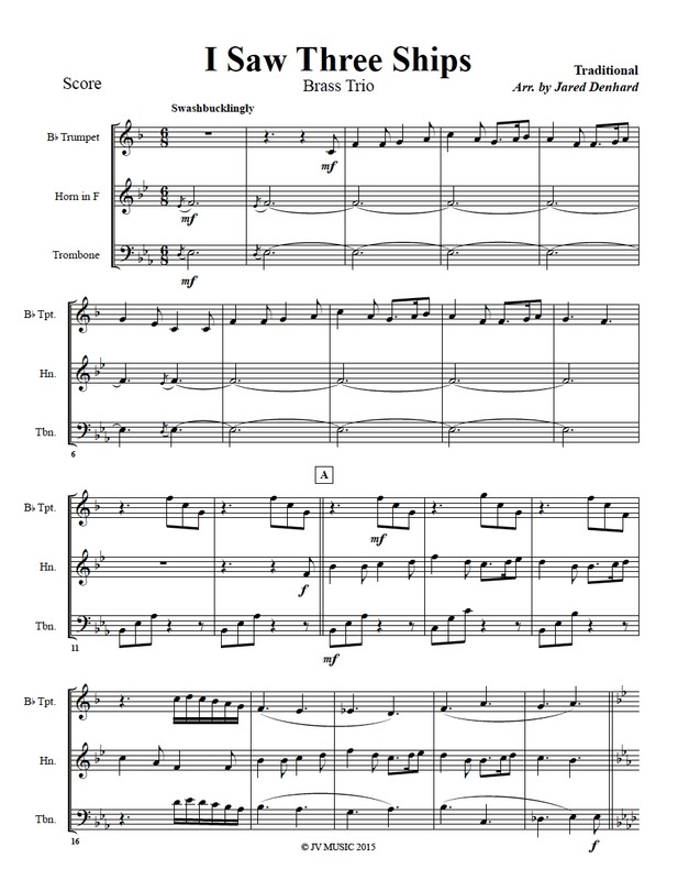 I Saw Three Ships Brass for Brass Trio