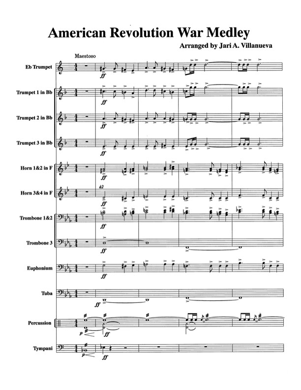 American Revolutionary War Medley Brass Ensemble