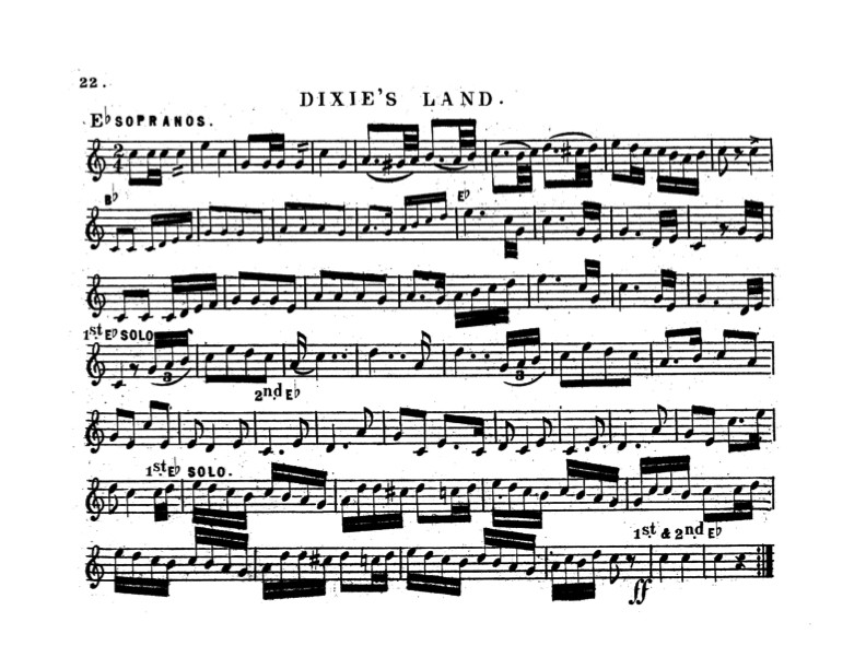 Dixie's Land from Squire's Cornet Band Olio