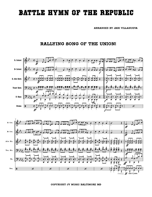 Battle Hymn of the Republic Civil War Band
