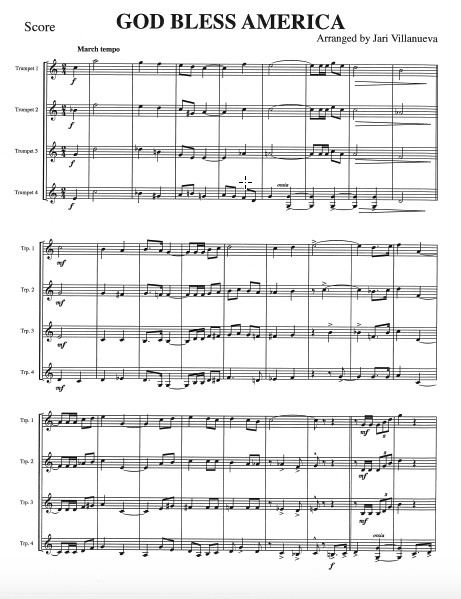 God Bless America Trumpet Quartet