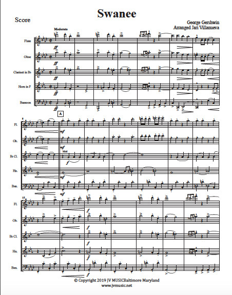 Swanee for Woodwind Quintet