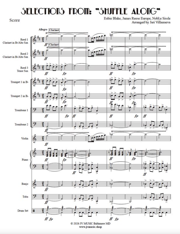 Selections From Shuffle Along for Jazz Band-Theater Orchestra