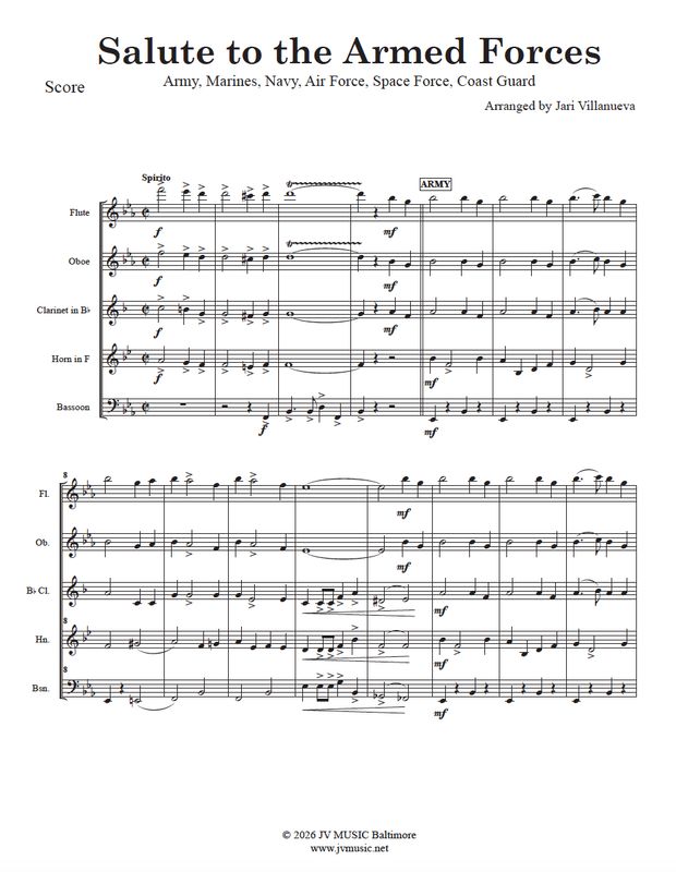 ​Salute To The Armed Forces for Woodwind Quintet (with Space Force)