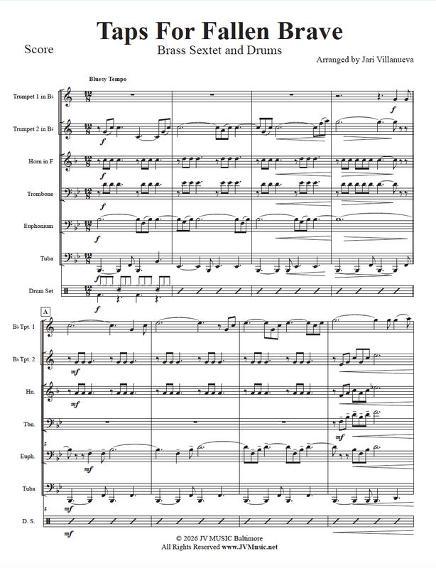 Taps for the Fallen Brave for Brass Sextet and Optional Drums