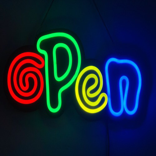 LED NEON SIGN BOARD OPEN  (R/G/Y/BL)