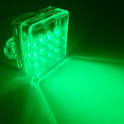 LED 12 Square​ Flashing light 12V Green