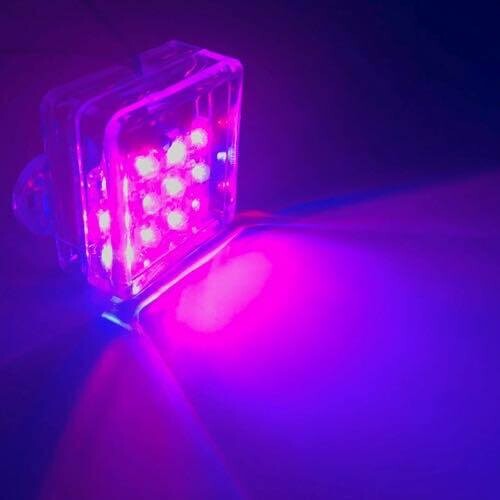 LED 12 Square​ Flashing light 12V Blue - Red