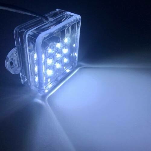 LED 12 Square​ Flashing light 12V White