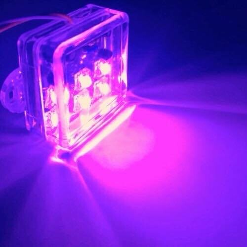 LED  Square​ Flashing light 12V Pink