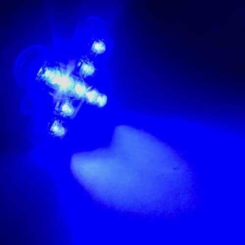 9 LED X, stable light 12V Blue