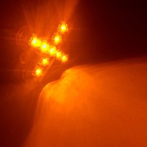 9 LED X, stable light Yellow 12V