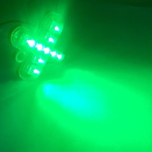 9 LED X, stable light  24 V Green