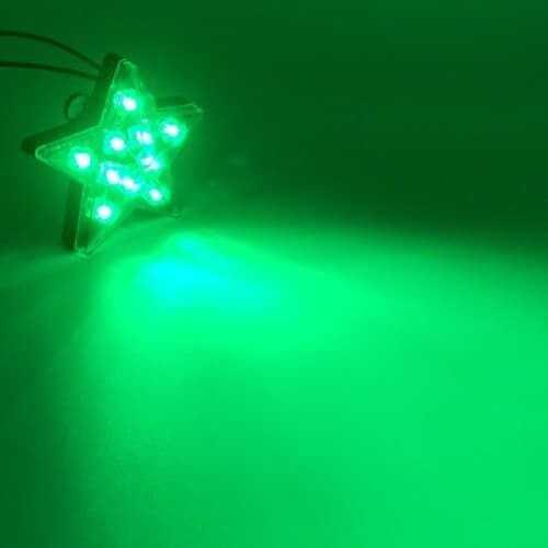 10 LED Star, stable light 12V Green