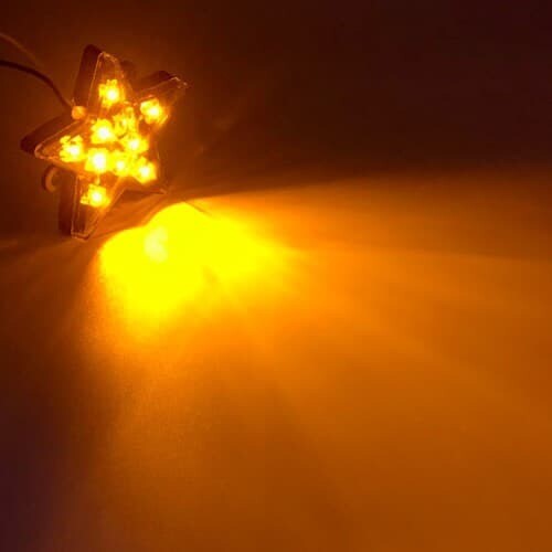 10 LED Star, stable light 12V Yellow