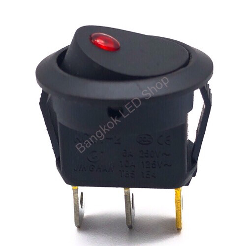 SW-DDK KCD1-2 3P Half Round Black Head LED