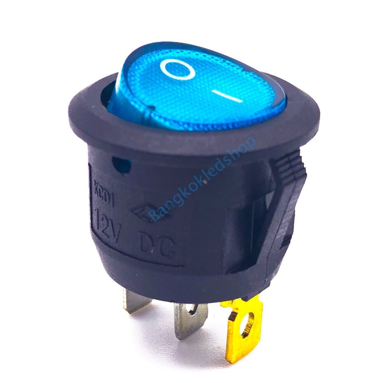 SW- DDK KCD1 3P  Round  Black-Blue 12V