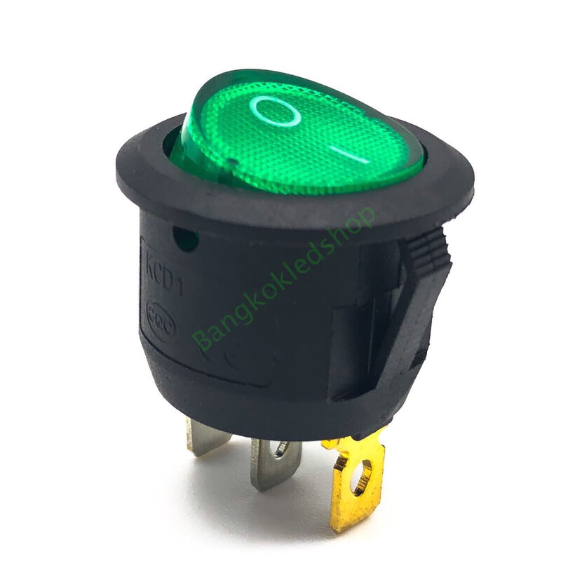SW- DDK KCD1 3P  Round  Black-Green 12V
