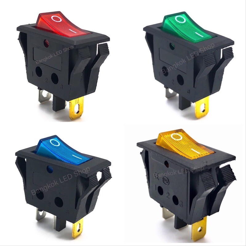 Rocker Switch LAMP 3 PIN ON-OFF 12VDC-220VAC (Click to view products)