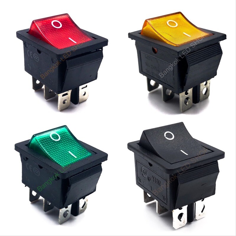 Rocker Switch LAMP 6 PIN ON-OFF 12VDC, 220VAC (Click to view products)