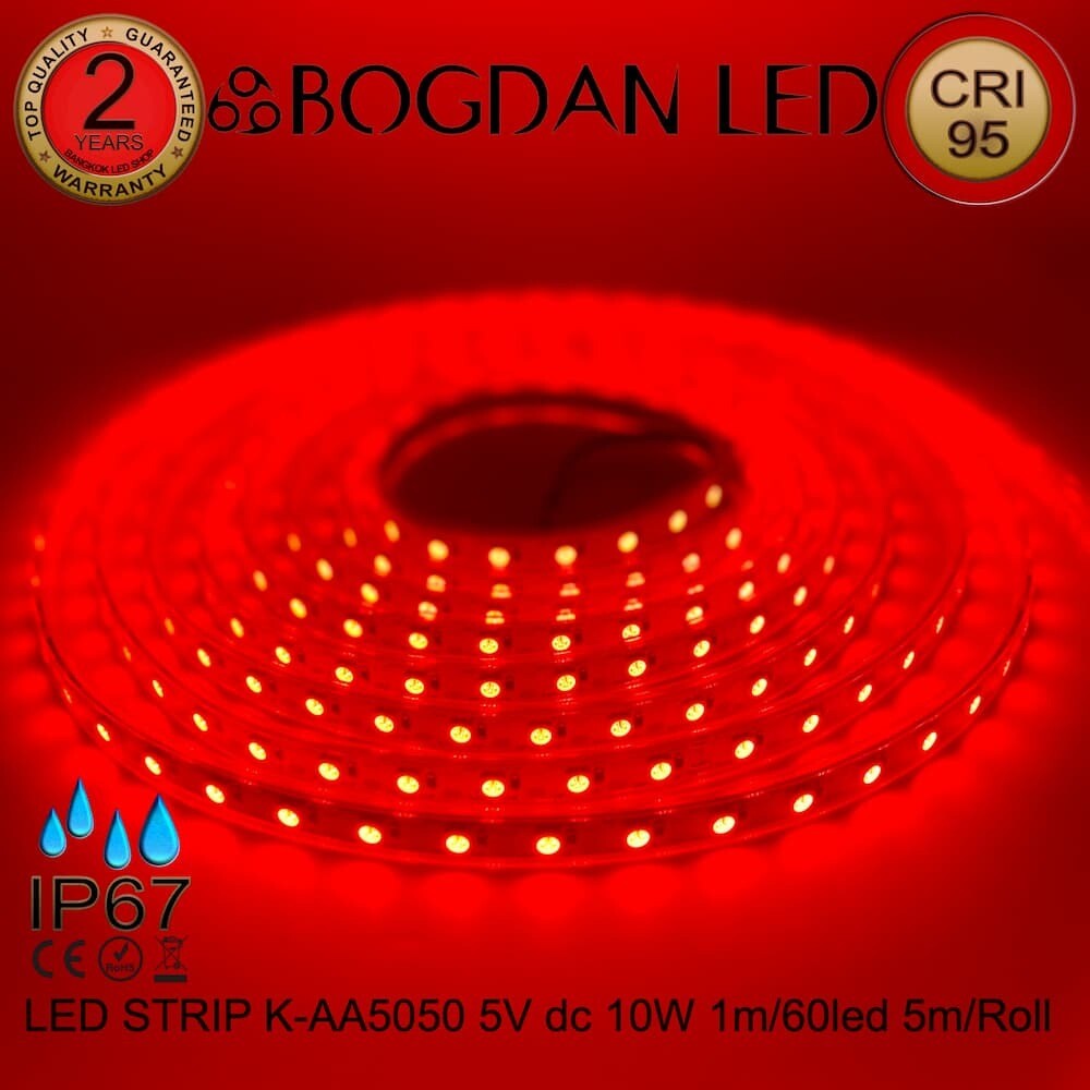 LED STRIP K-AA5050-60-RED DC-5V IP67 BOGDAN LED