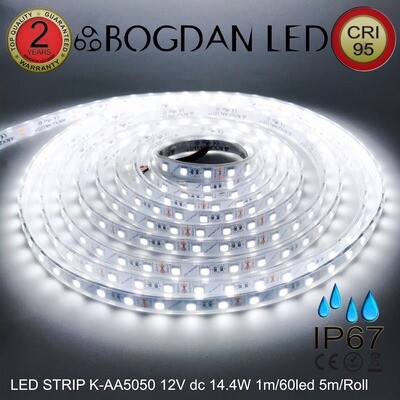 LED STRIP K-AA5050-6500K DC-12V IP67 BOGDAN LED