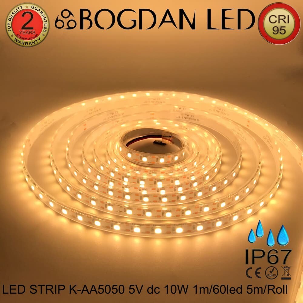 LED STRIP K-AA5050-60-3000K DC-5V IP67 BOGDAN LED
