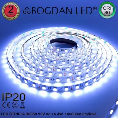LED STRIP K-B5050-10000K DC-12V IP20 BOGDAN LED LED STRIP K-B5050-10000K DC-12V IP20 BOGDAN LED