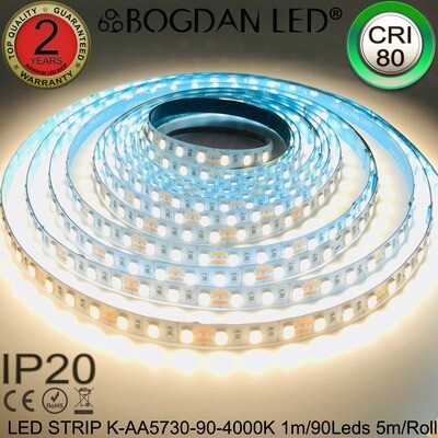 LED STRIP K-AA5730-90-4000K DC-12V IP20 BOGDAN LED