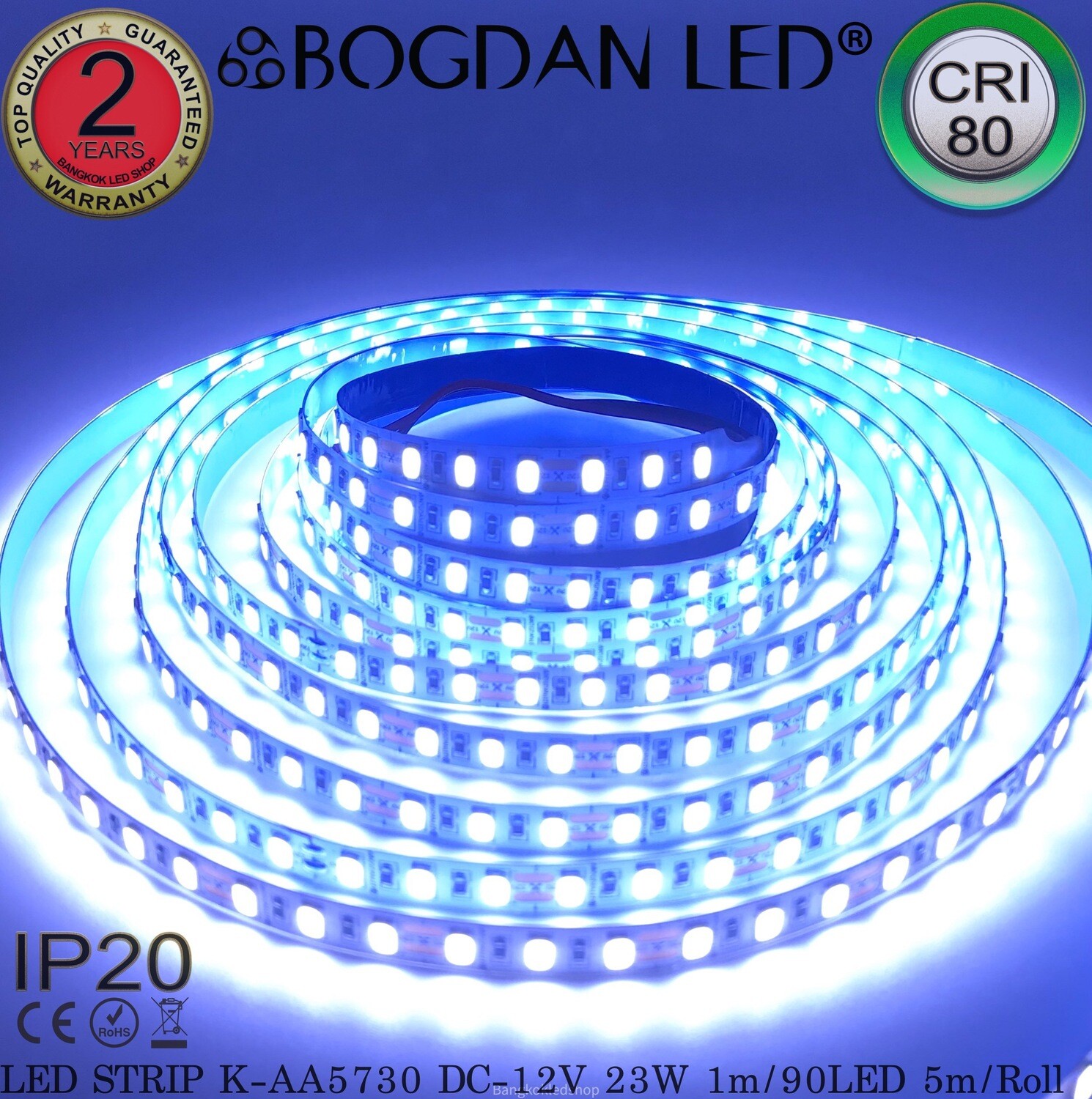 LED STRIP K-AA5730-90-10000K DC-12V IP20 BOGDAN LED