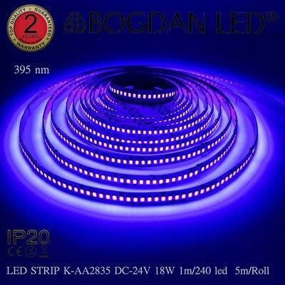 LED STRIP K-AA2835-240-UV nm DC-24V IP20 BOGDAN LED