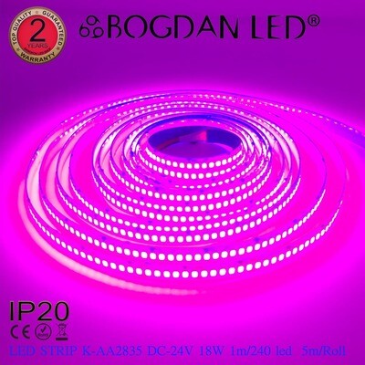 LED STRIP K-AA2835-240-PINK DC-24V IP20 BOGDAN LED