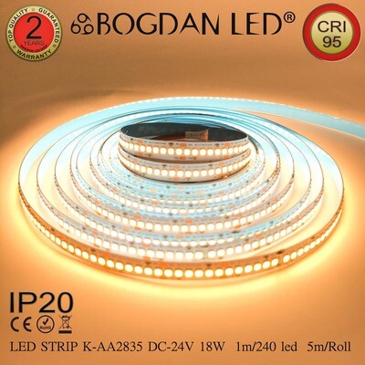 LED STRIP K-AA2835-240-3000K DC-24V IP20 BOGDAN LED