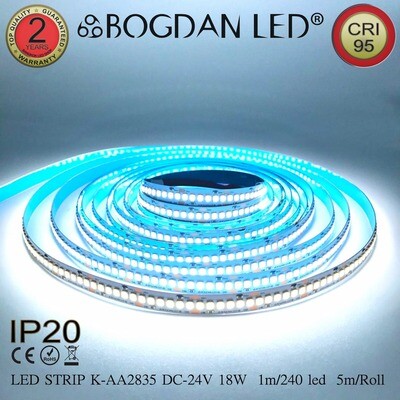 LED STRIP K-AA2835-240-6500K DC-24V IP20 BOGDAN LED
