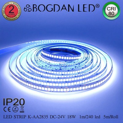 LED STRIP K-AA2835-240-10000K DC-24V IP20 BOGDAN LED