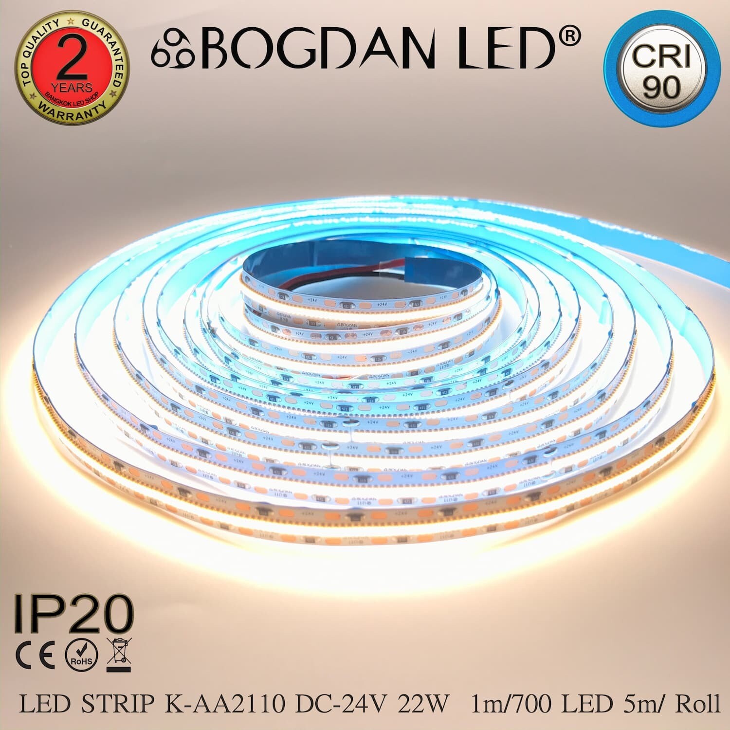 LED STRIP K-AA2110-700-4000K DC-24V IP20 BOGDAN LED