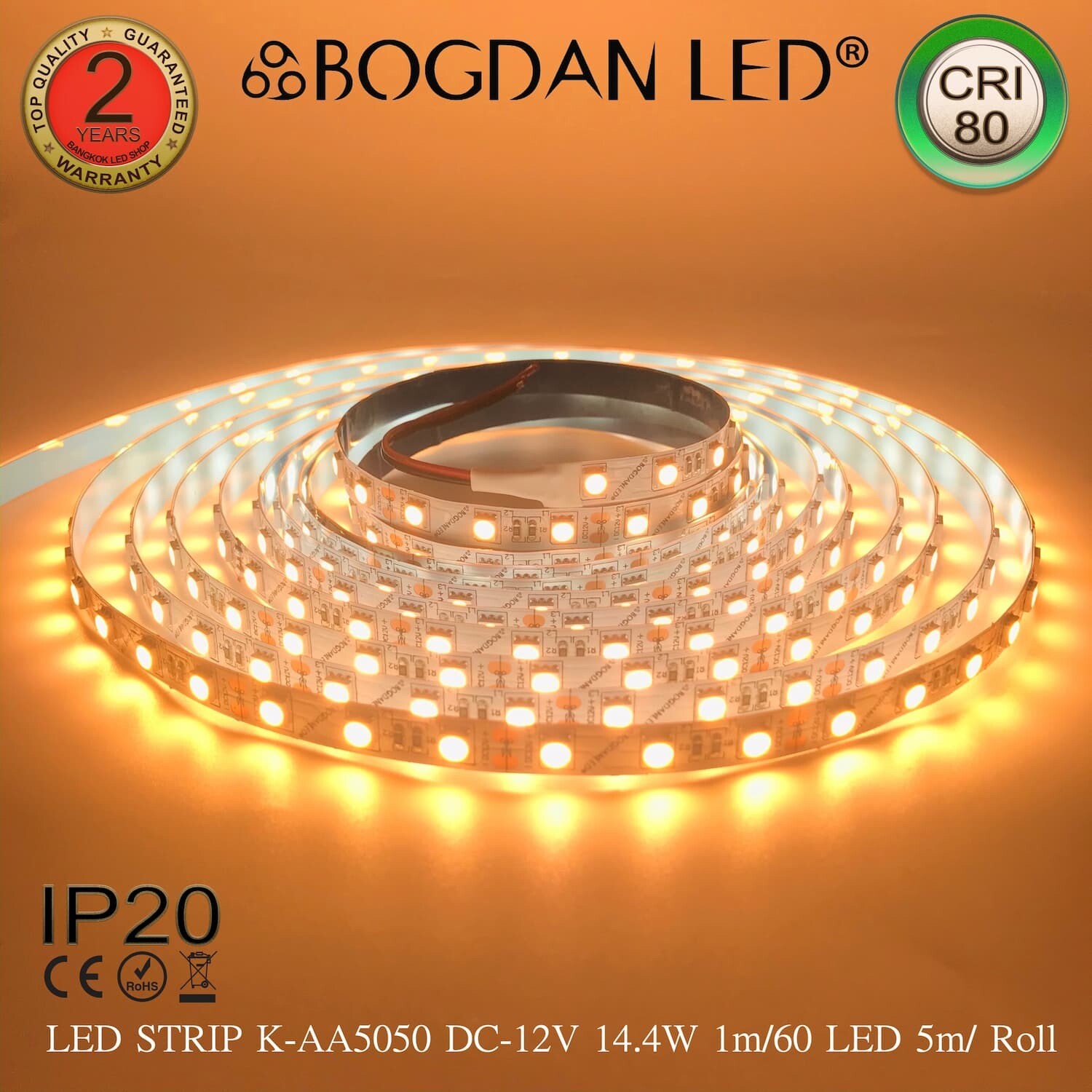 LED STRIP K-AA5050-60-2400K DC-12V IP20 BOGDAN LED