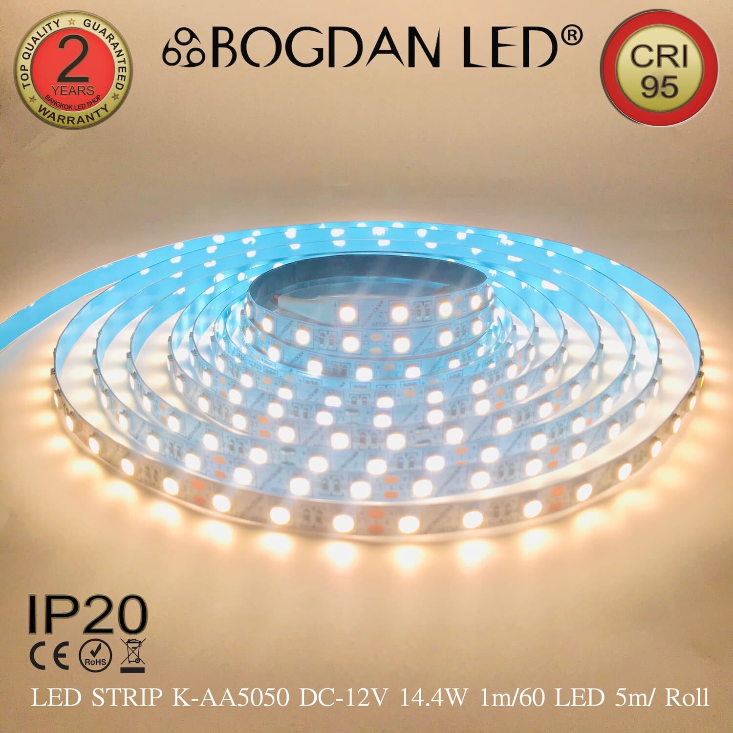 LED STRIP K-AA5050-60-4000K DC-12V IP20 BOGDAN LED