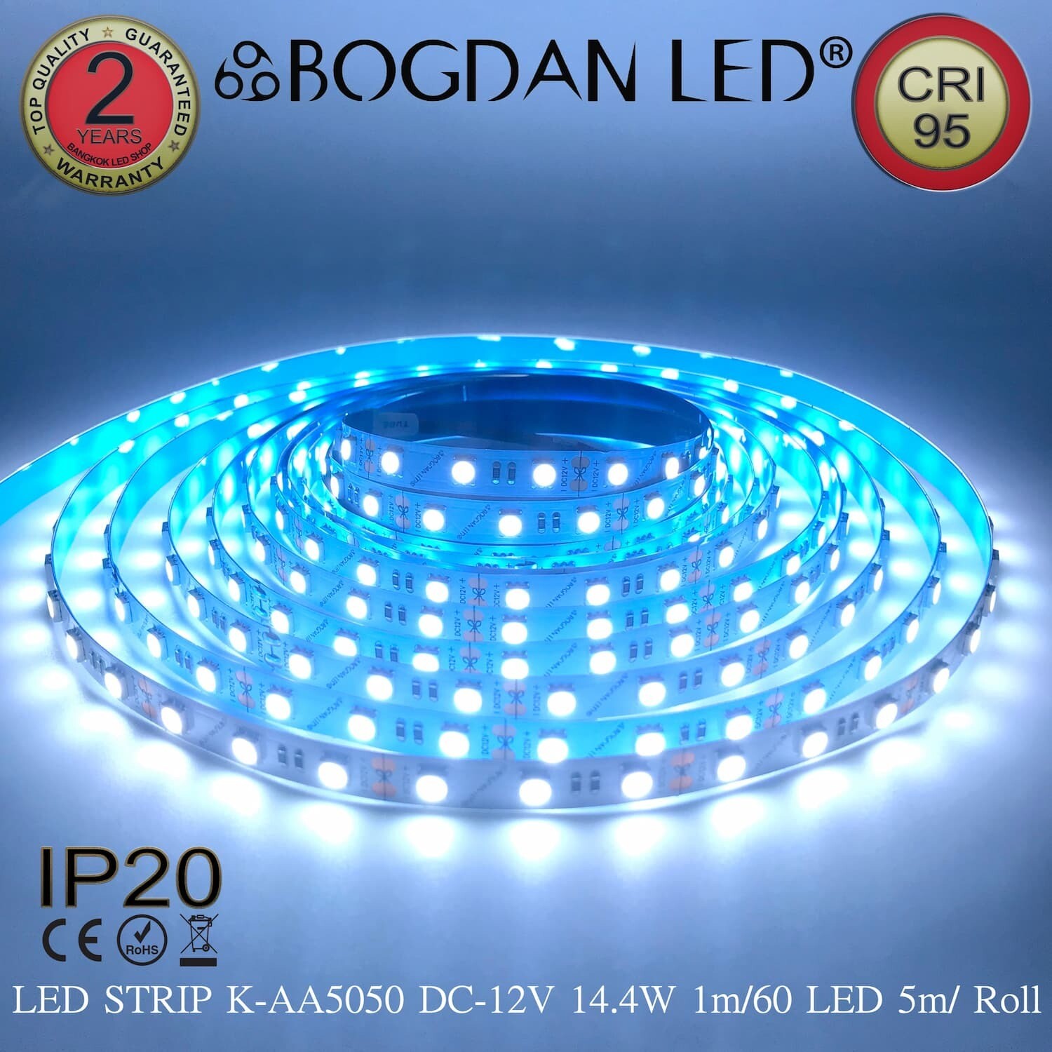LED STRIP K-AA5050-60-9000K DC-12V IP20 BOGDAN LED
