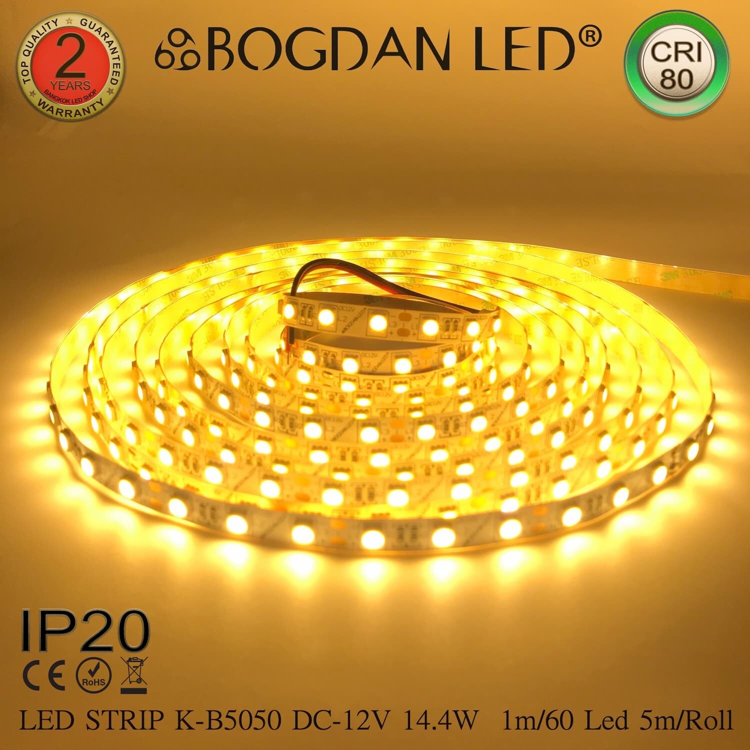 LED STRIP K-B5050-2800K DC-12V IP20 BOGDAN LED