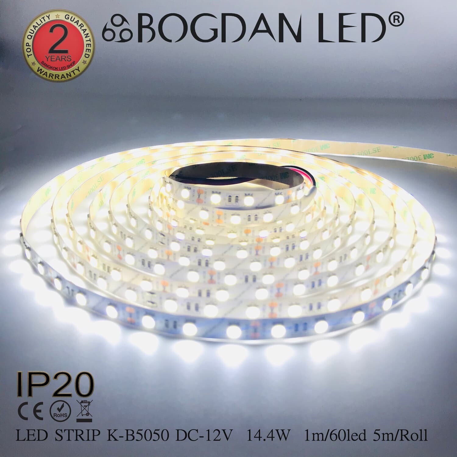 LED STRIP K-B5050-60-6500K DC-12V IP20 BOGDAN LED