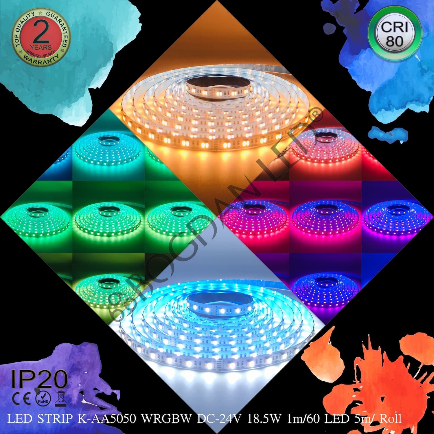 LED STRIP K-AA5050-RGB+CCT IP20 DC-24V BOGDAN LED