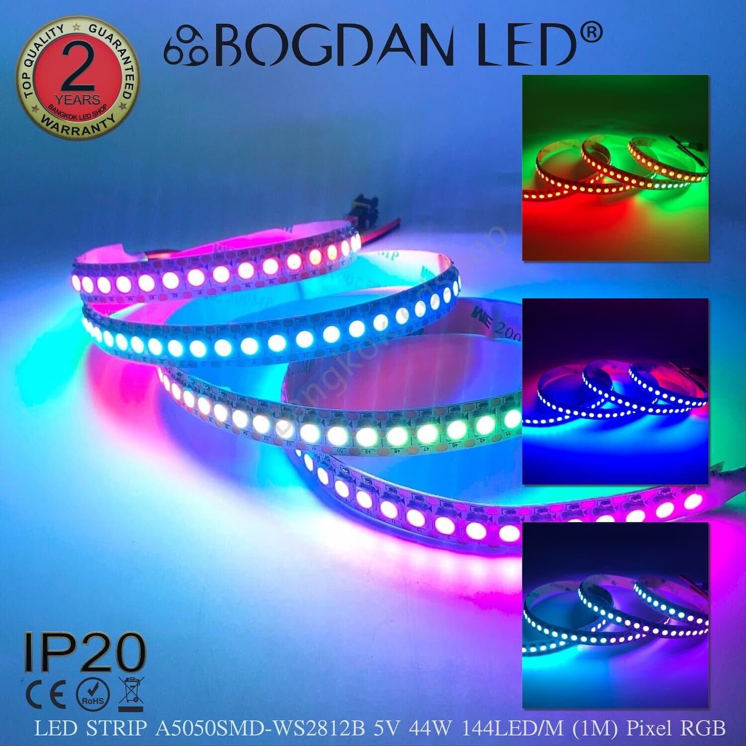 SPI LED STRIP IP20 A5050SMD-5V-WS2812B 144LED/1M Pixel RGB