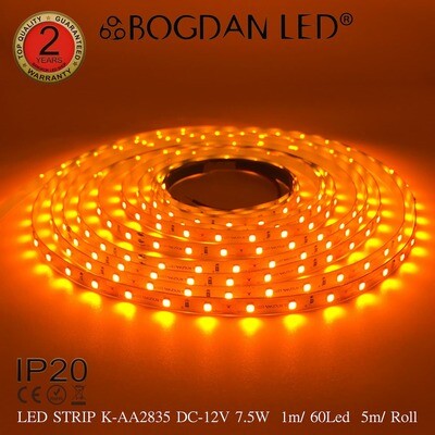 LED STRIP K-AA2835-60-YELLOW DC-12V IP20 BOGDAN LED