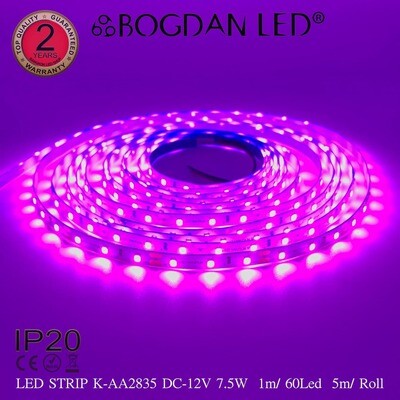 LED STRIP K-AA2835-60-PINK DC-12V IP20 BOGDAN LED
