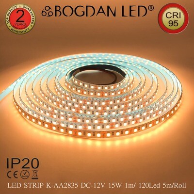LED STRIP K-AA2835-120-2700K DC-12V IP20 BOGDAN LED