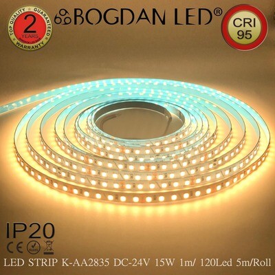 LED STRIP K-AA2835-120-3000K DC-24V IP20 BOGDAN LED
