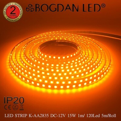 LED STRIP K-AA2835-120 YELLOW DC-12V IP20 BOGDAN LED