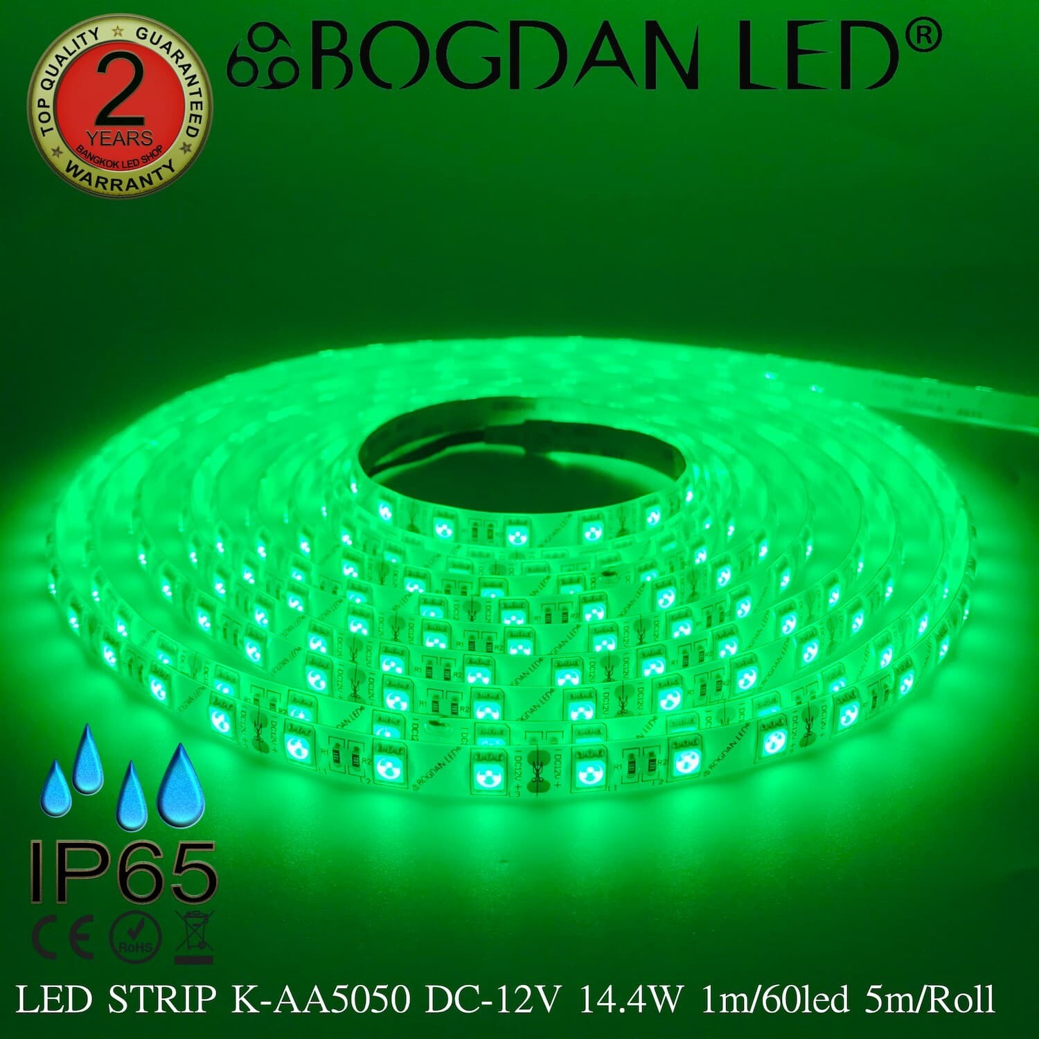 LED STRIP K-AA5050-GREEN DC-12V IP65 BOGDAN LED LED STRIP K-AA5050-GREEN DC-12V IP65 BOGDAN LED