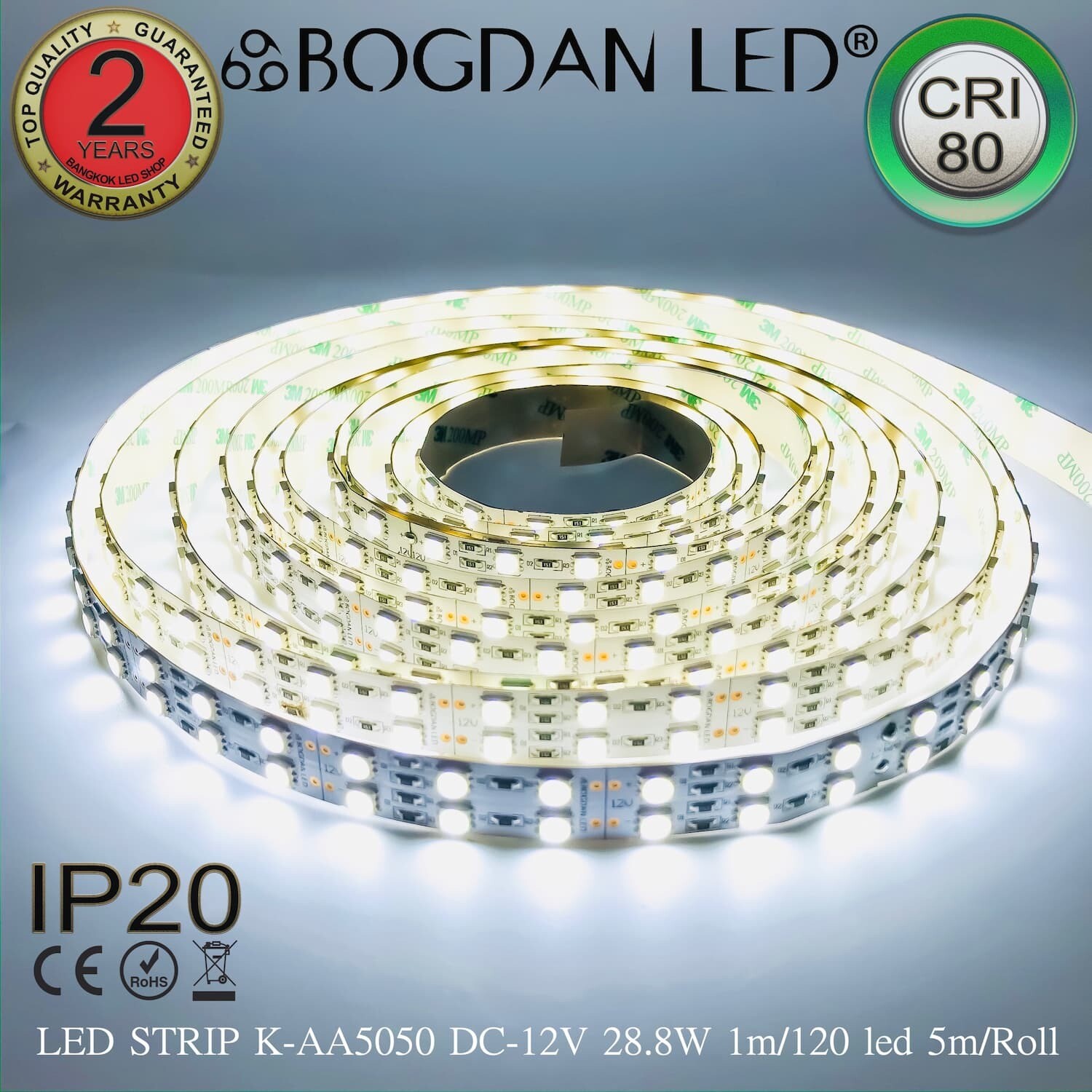 LED STRIP K-AA5050-120-7000K DC-12V IP20 BOGDAN LED